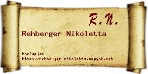 Rehberger Nikoletta névjegykártya